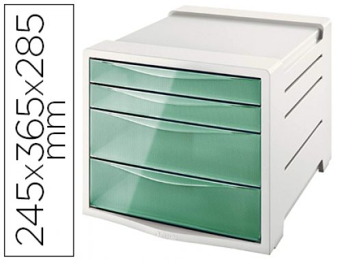 Bloco classificador de secretariaa esselte colour ice plastico 4 gavetas cor verde 245x365x285 mm , Esselte , 153833 , 4049793054704
